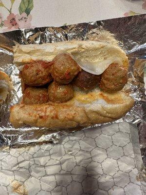 Sauceless Meatball Sub