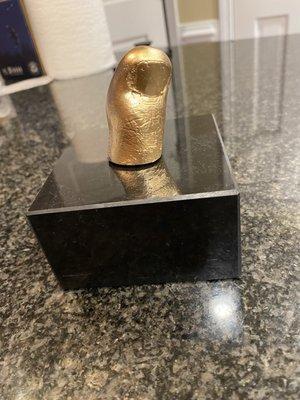 A toe trophy