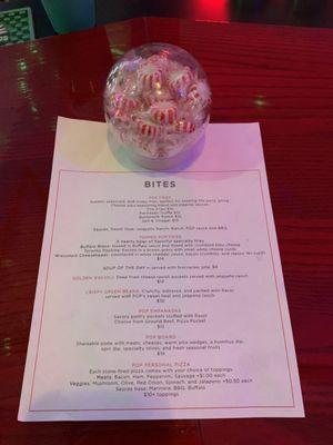 Their Menu with a Candy Bowl Holder in place