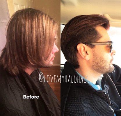 My hubby grew his hair out for a year! But it was time for a fresh new cut