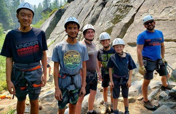 We did a Little Rock climbing during our Father & Son Camping trip this year!