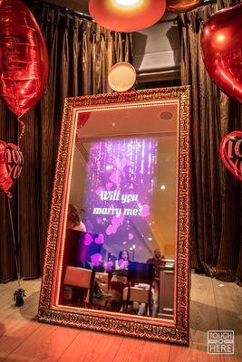 Be creative with our mirror booth, use our animations for your engagement proposal?