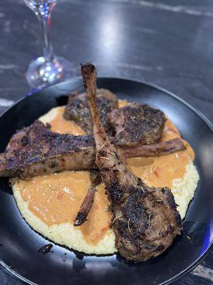 Lamb chops and grits