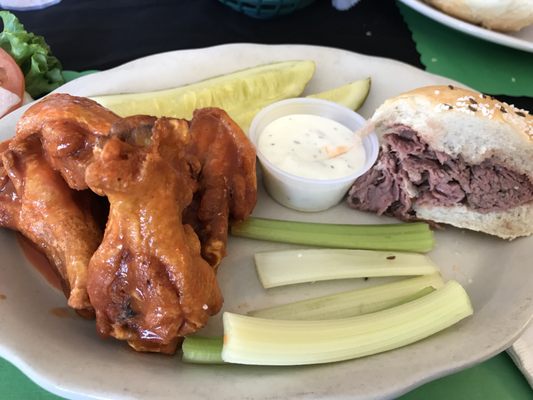 Wings and roast beef