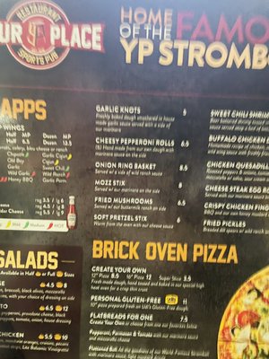 Front of menu.