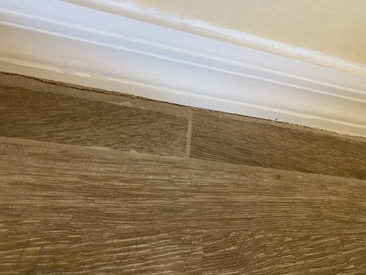 uneven cut against baseboard