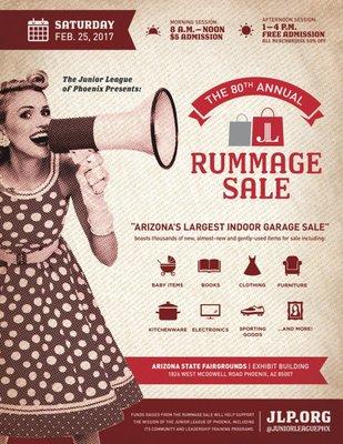 Next Saturday, February 25 is JLPs 80th Annual Rummage Sale. Come join the fun!  Sponsorship still available. goo.gl/9YaaVZ