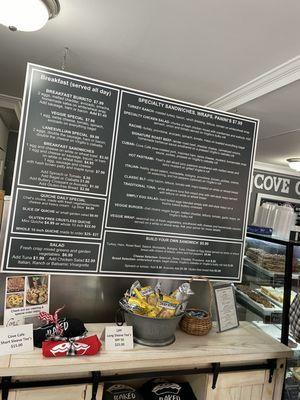 Cove Cafe menu