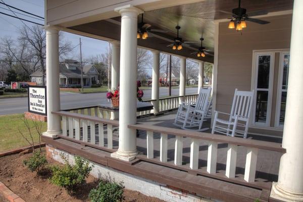 The Thornton Inn has been restored to its 1905 architecture, including the inviting front porch.