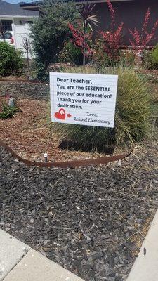 Yard sign for Teacher Appreciation Week!