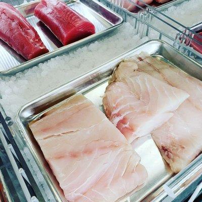 Tuna loins, grouper fillet