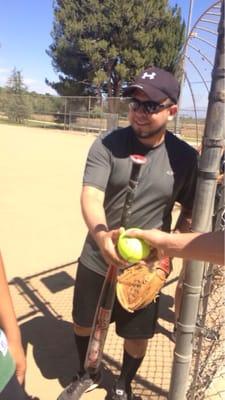 My brother/yelper Marvin R. at his softball/birthday party