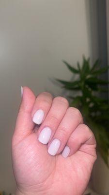 Gel powder in light pink white