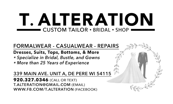 T. ALTERATION business card