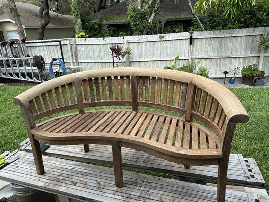 Custom chair stain varnish restoration