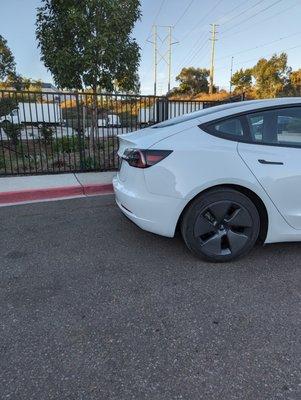 After - Tesla model 3 quarter panel repaired