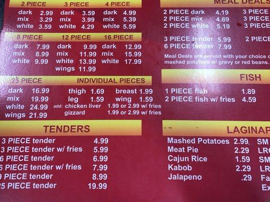 Counter menu