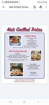 Nati Grilled Tortas