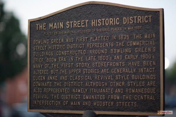 Main Street - Historic District Placard