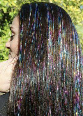 Jazz up any holiday or night out with Fairy Hair. Damage free and radiant results. Simply pick your colors.