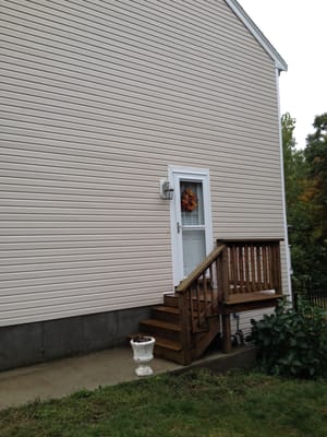 Wooden steps and vinyl after washing