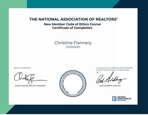 Member of the National Association of realtors NAR