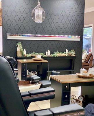 Our Nail Room is warm and inviting