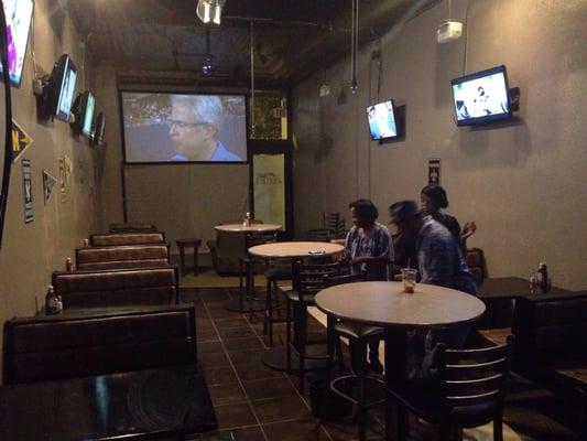 Sports cave with captains chairs.