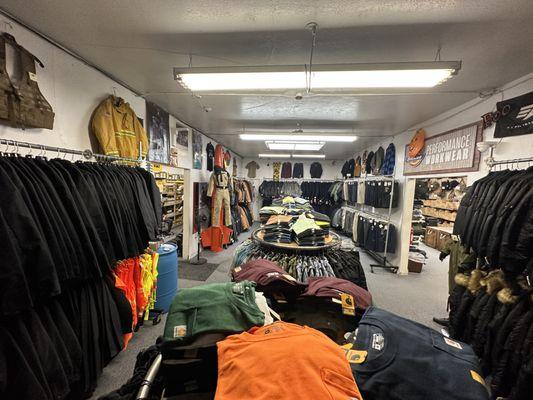 One of the rooms full of shirts and pants!