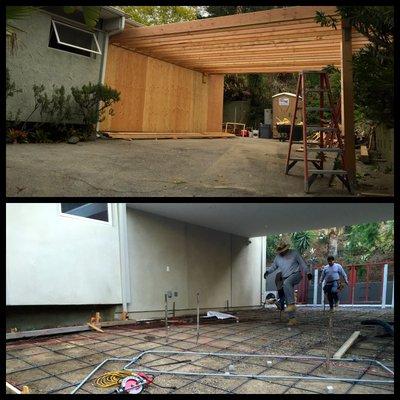 New driveway and carport.