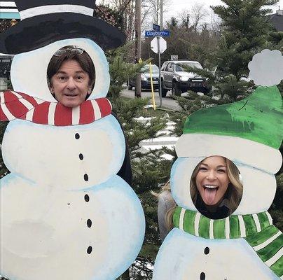 John having some fun on set with LeAnn Rimes.