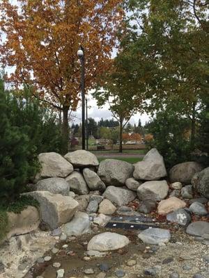 Empty fall, wading pool view