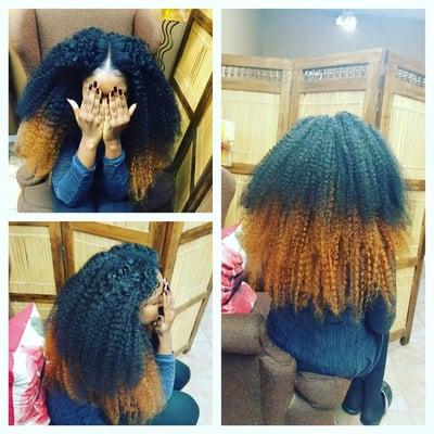 BIG KINKY CURLY HAIR 2 TONED COLOR!