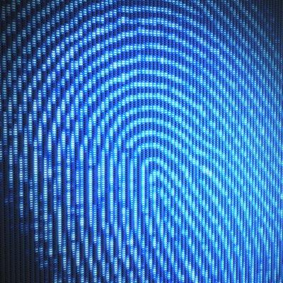 Blue digital fingerprint scan