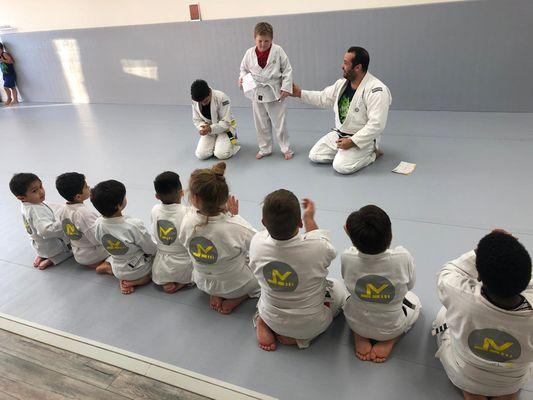 Kids Ages 6-9 learning Bully Defense basics at Level Up Cypress