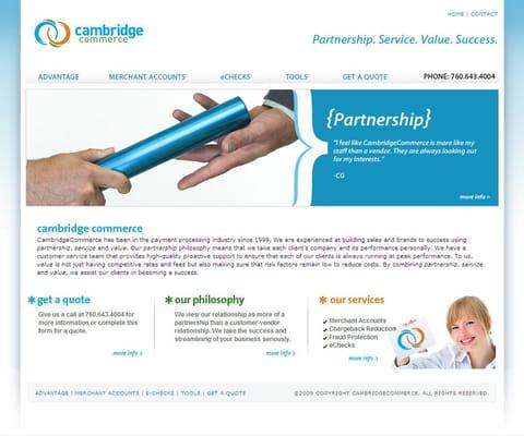 Cambridge Commerce web site design.