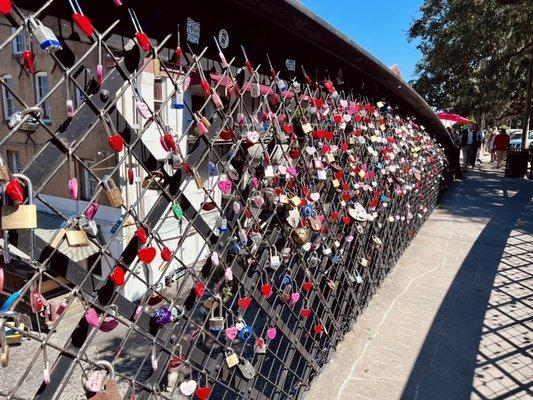 Locks locked on the bridge