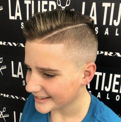 Kid's Comb- Over Fade