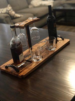 Whisky and wine tray