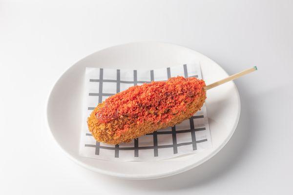 hot cheetos hotdog