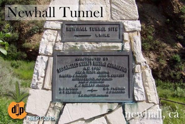 Newhall Tunnel placard