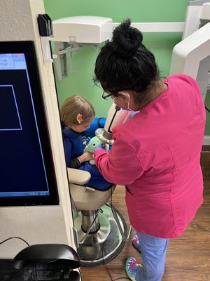 Sandra allowed my daughter to have her stuffed animal Rafa get her x-rays first to make her feel more comfortable