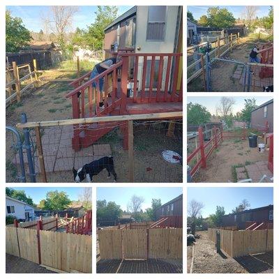 Removed the home owners existing "fence" and put up a new professional fence.