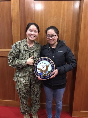 Navy Recruitor Wendy with Future Sailor Zhao