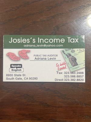 Josie's Income Taxes