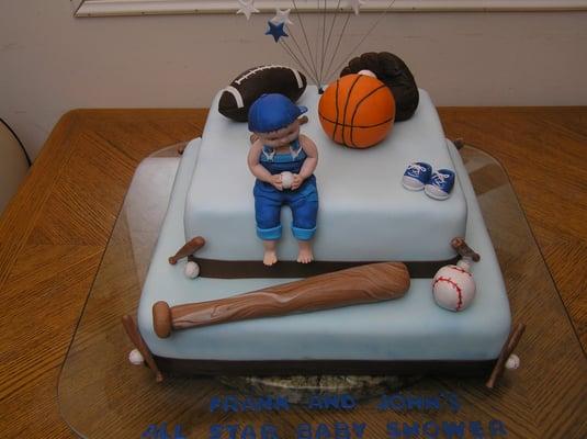 Sports Baby Shower Cake