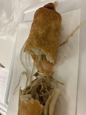 One shrimp in my "shrimp egg roll"