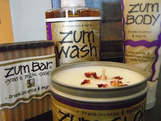 Gifts available - Zum soaps, candles, and lotion