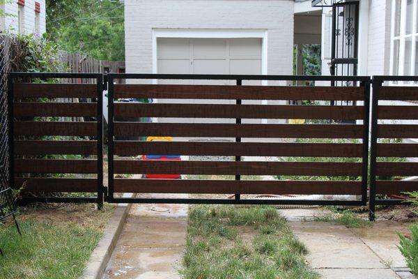 Custom driveway gate and wings.