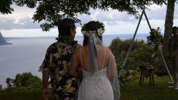 Capturing Dad and Bride for a memorable moment for their wedding video.